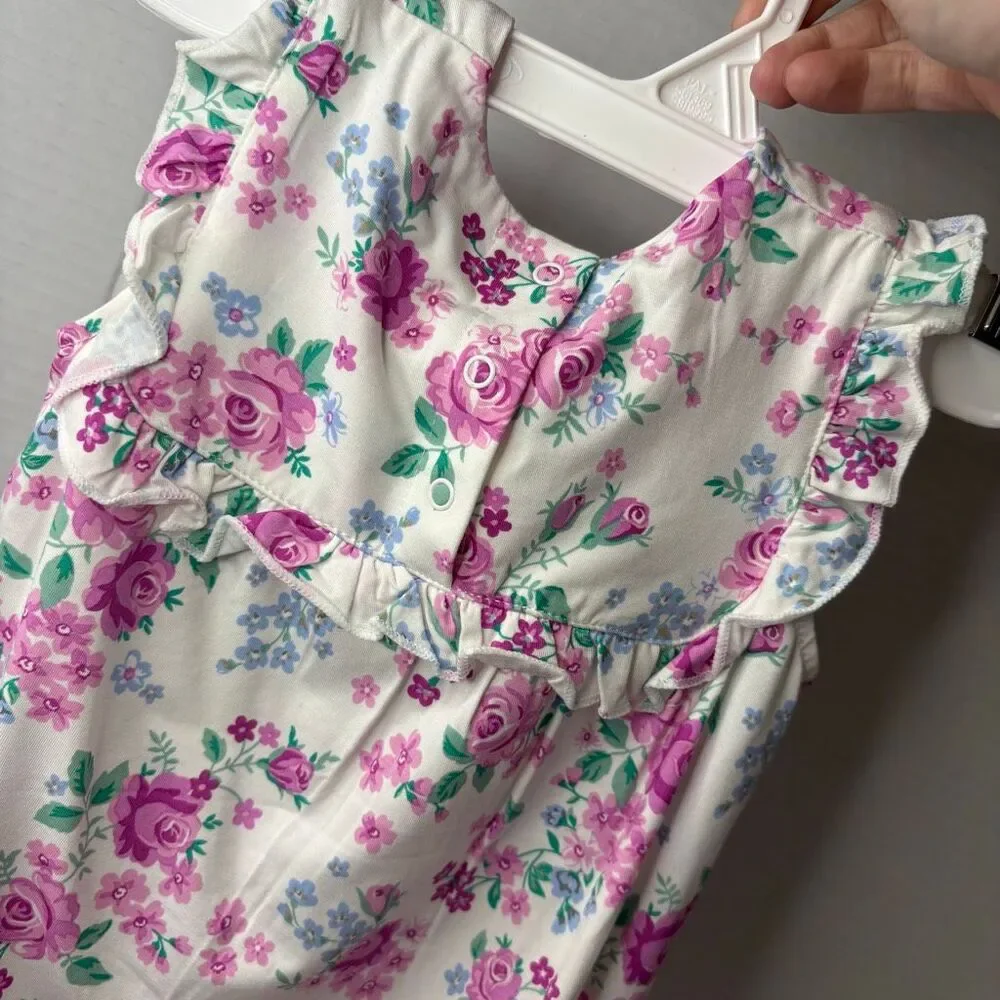 Angel Dear Baby Pink Cute Little Roses Ruffle Top and Bloomer Bamboo 18-24M NWT